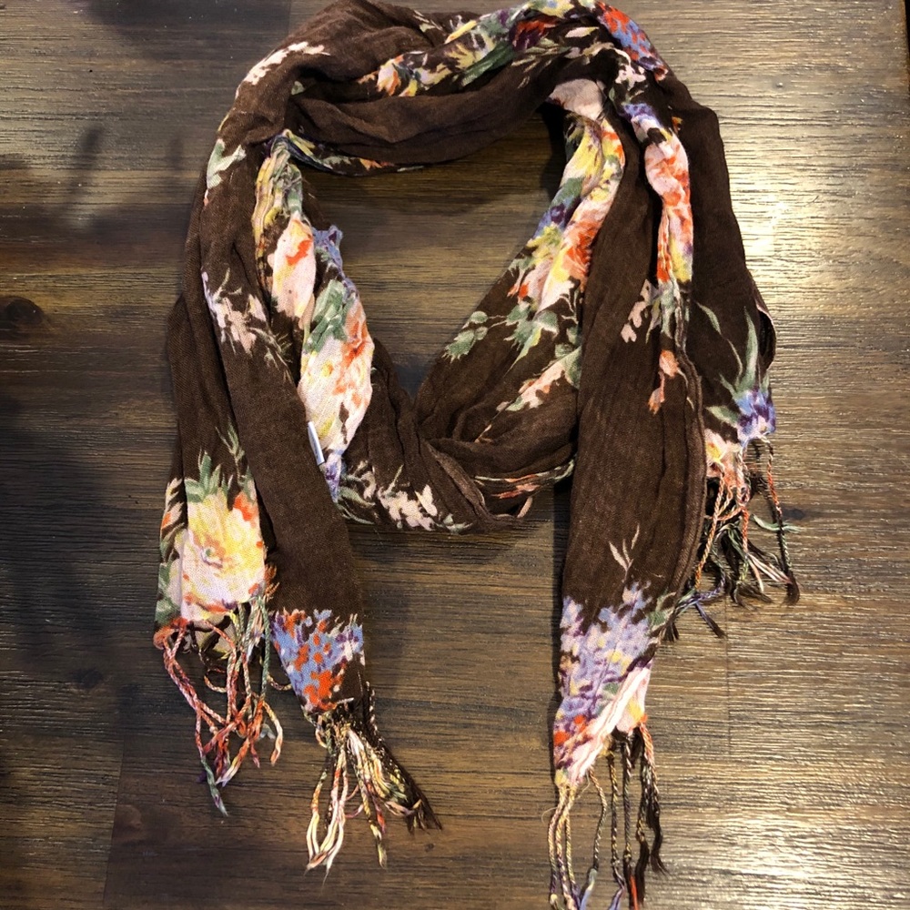 Brown floral scarf